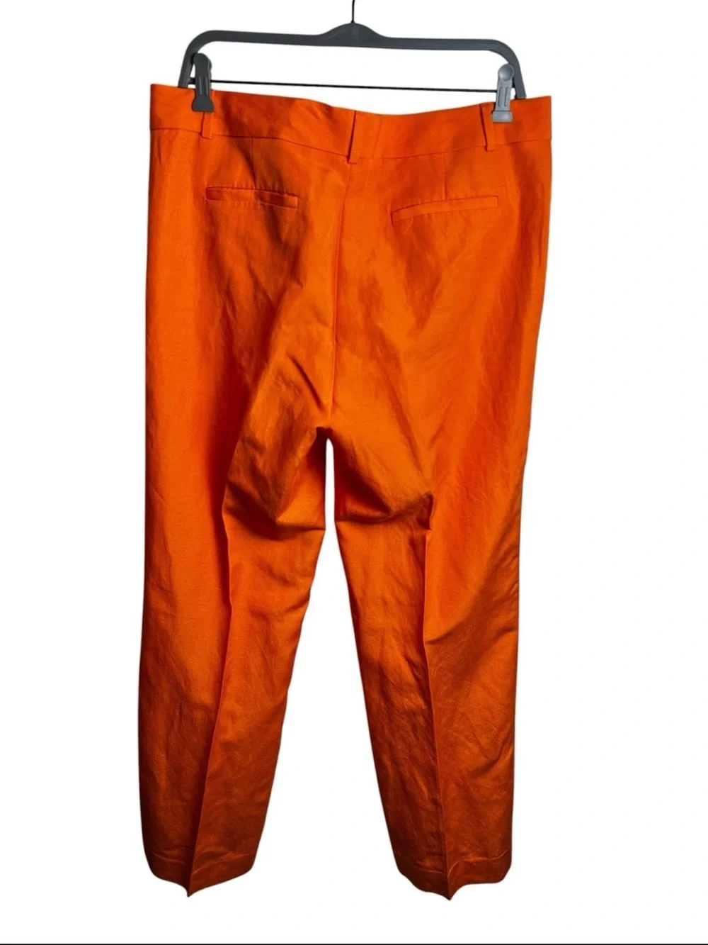 Banana Republic Orange Linen Blend Wide Leg Pants Size 12 Tailored Trouser